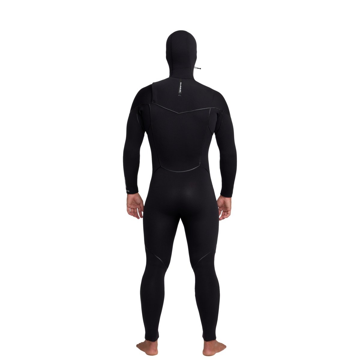 Combinaison de surf à capuche avec zip poitrine 5/4MM MARATHON SESSIONS noir black, QUIKSILVER