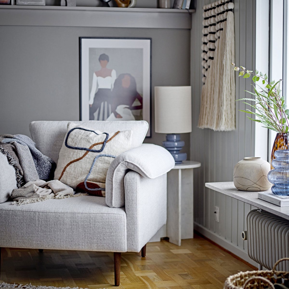 Table d'appoint ronde en marbre ø46cm blanc - JASMIA blanc, BLOOMINGVILLE