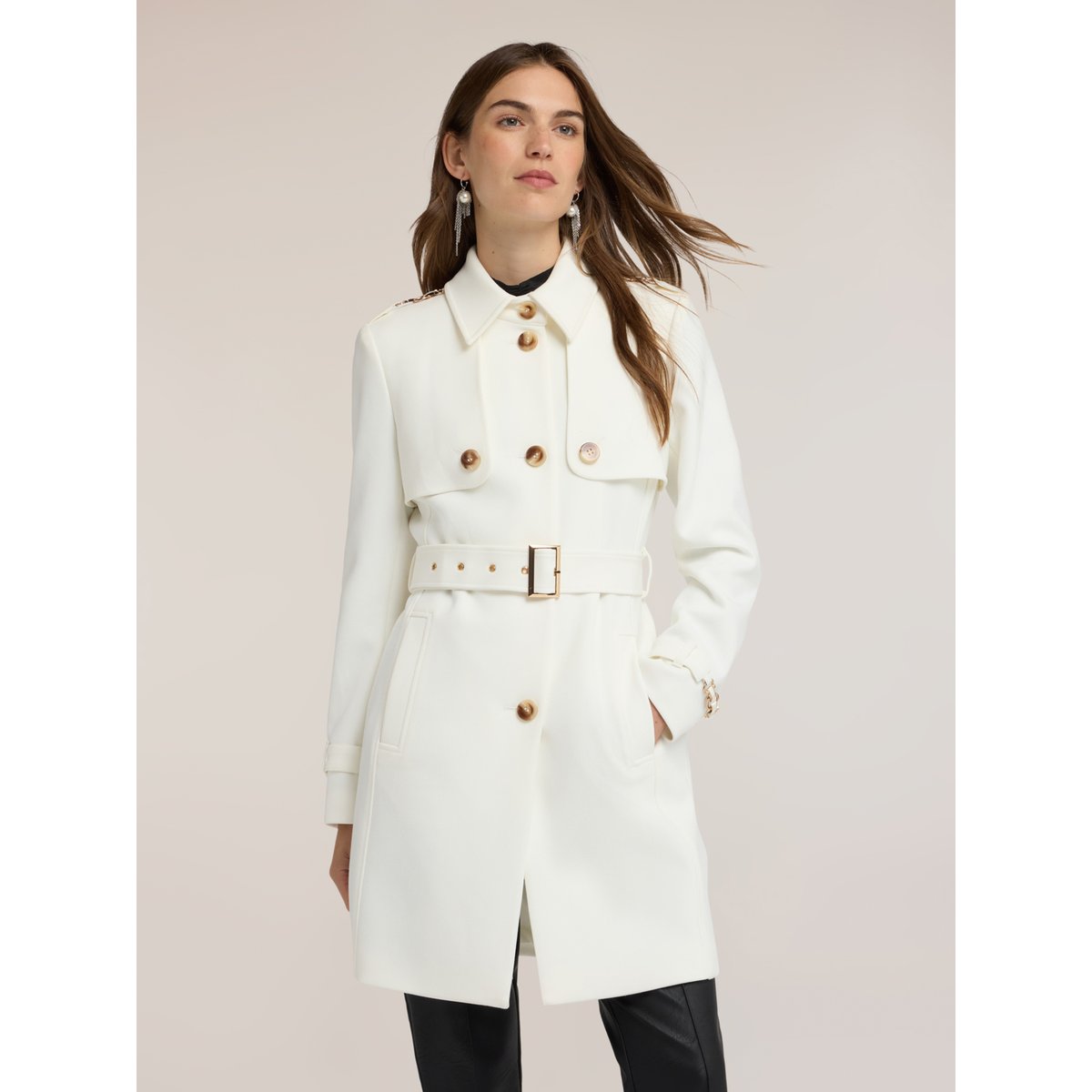 Trench ceinturé blanc, MOTIVI