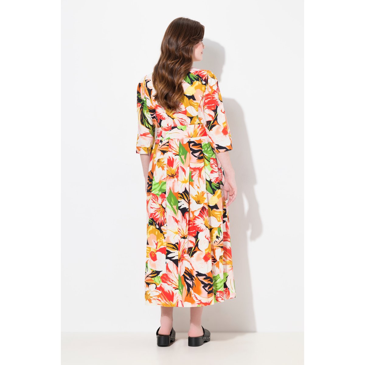Robe maxi en lin mélangé rouge pavot, ULLA POPKEN