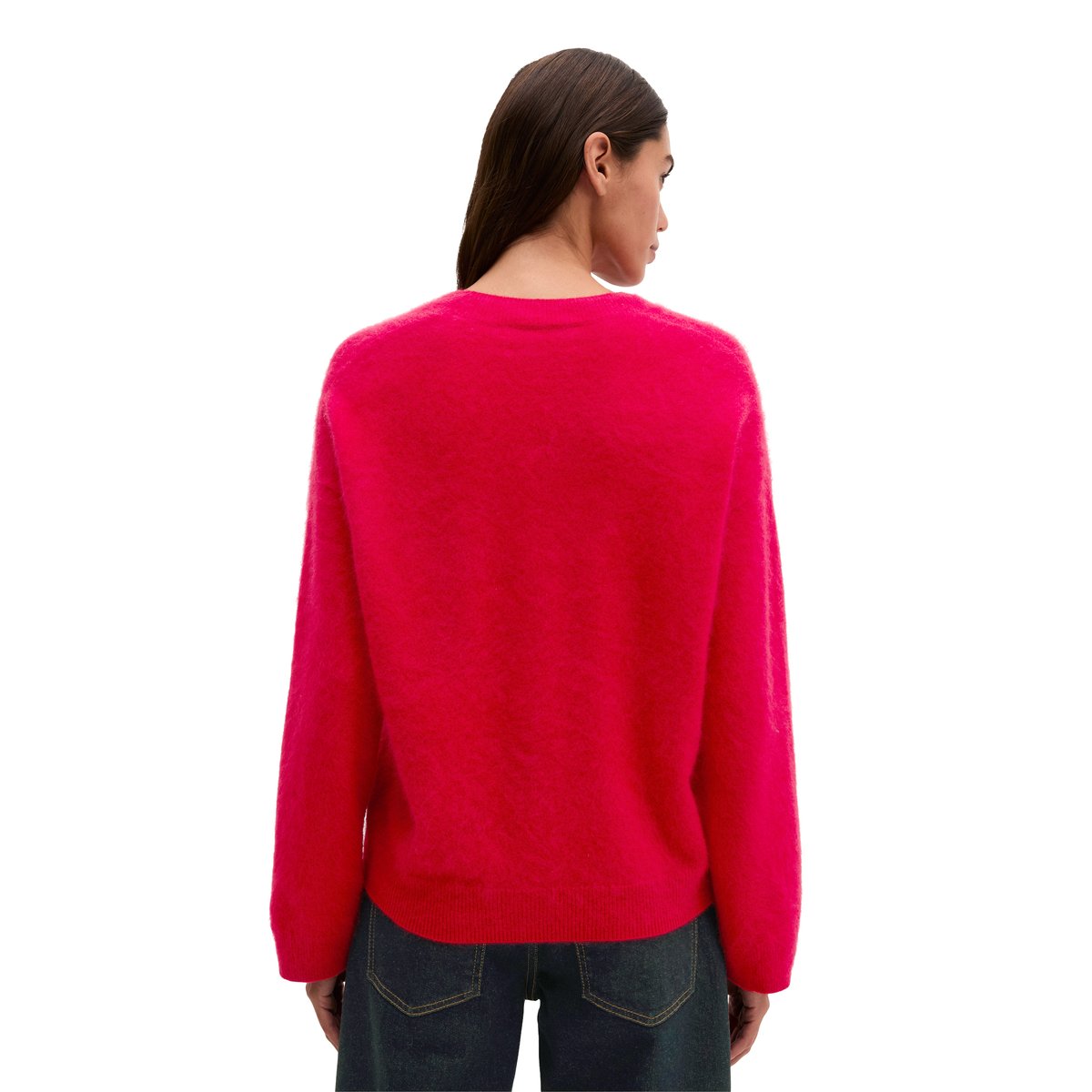 Pull en maille coupe classique en laine mérinos douce rouge, MARC O'POLO