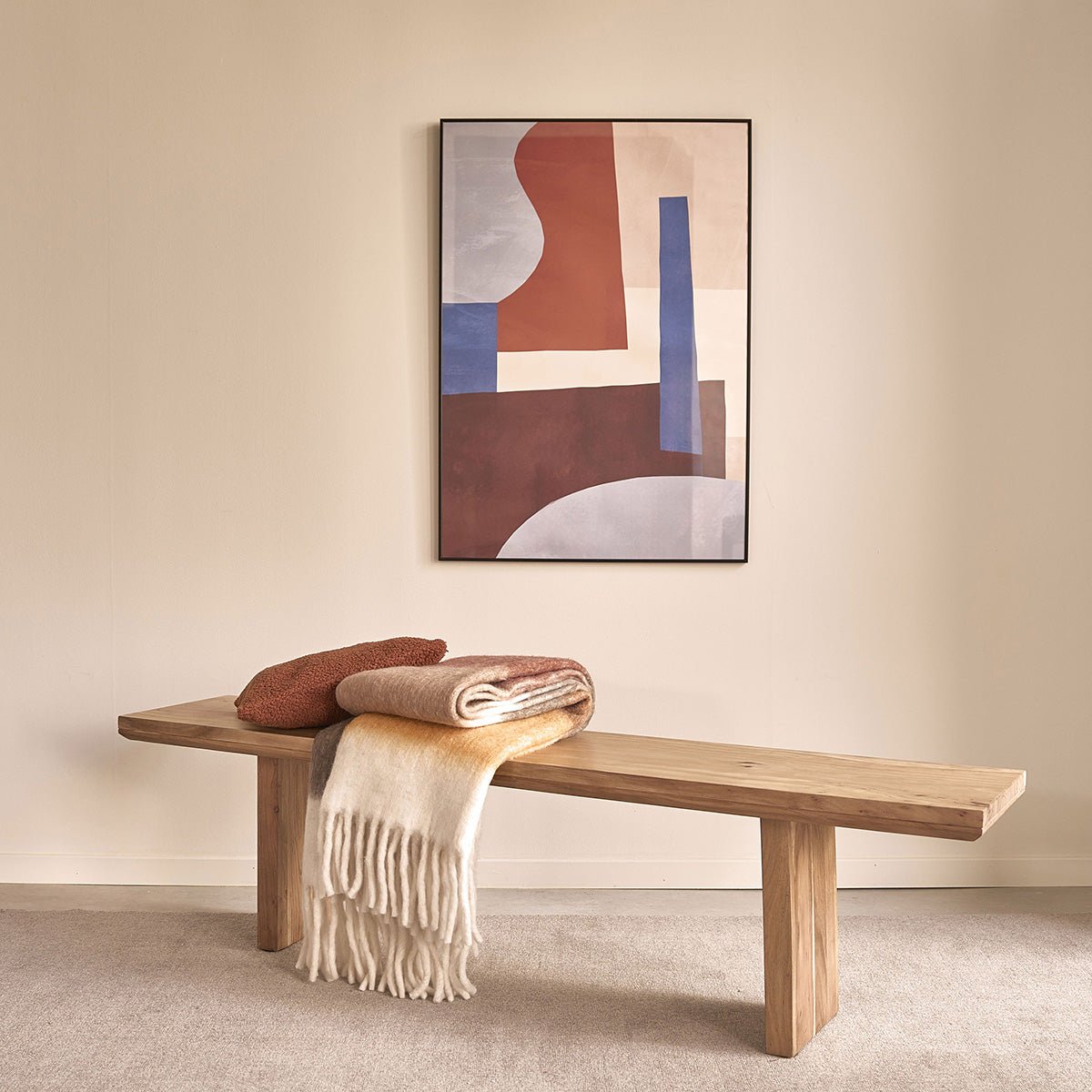 Banc en acacia massif CALI couleur unique, BERAH GETAH