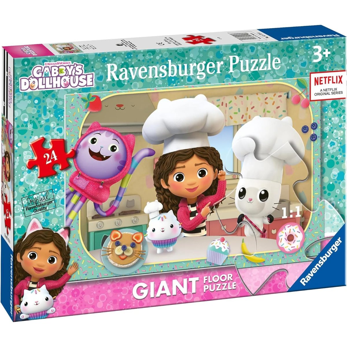 Puzzle géant La cuisine de Gabby 24 pcs rose, RAVENSBURGER