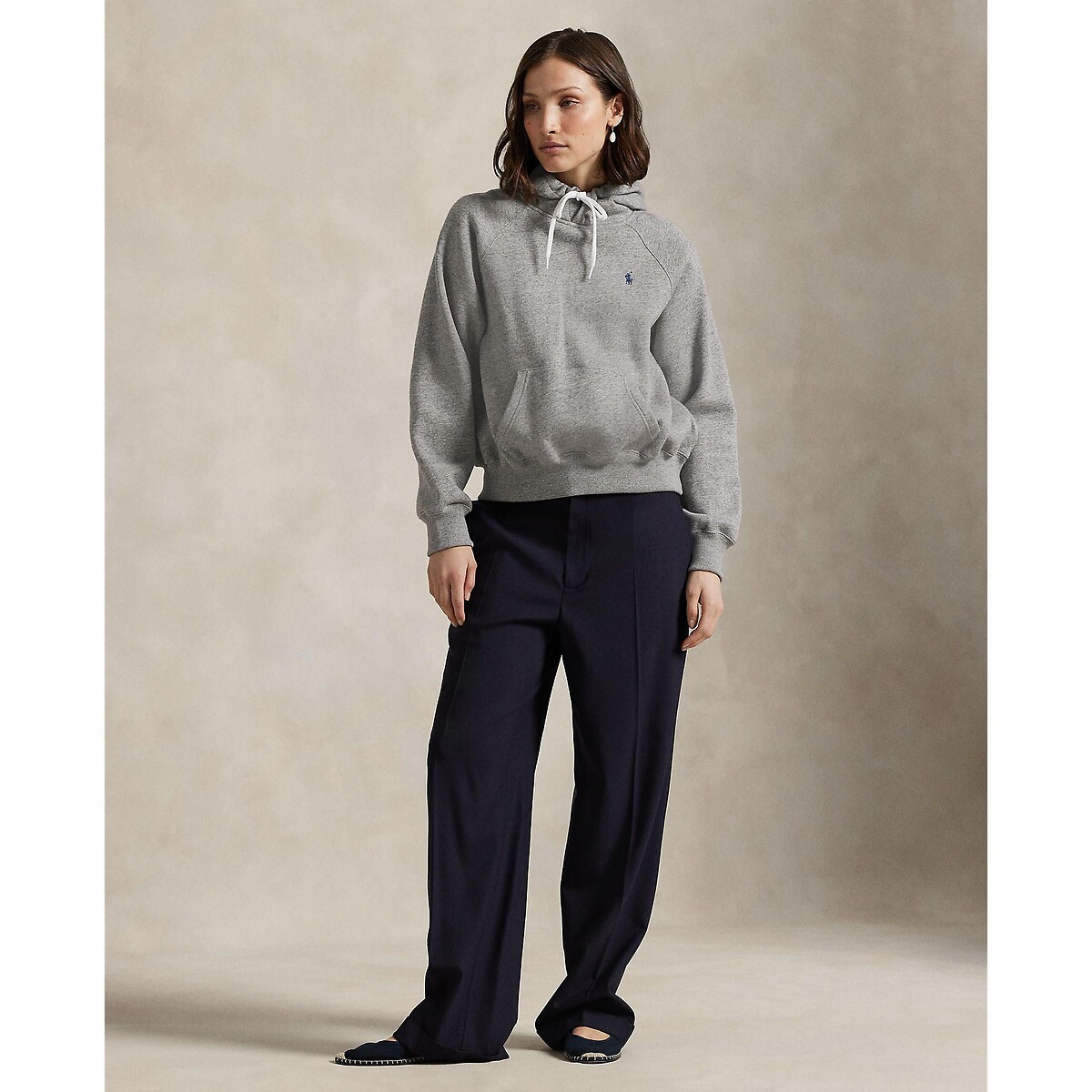 Kangaroo Pocket Long Sleeve Hoodie grey, POLO RALPH LAUREN