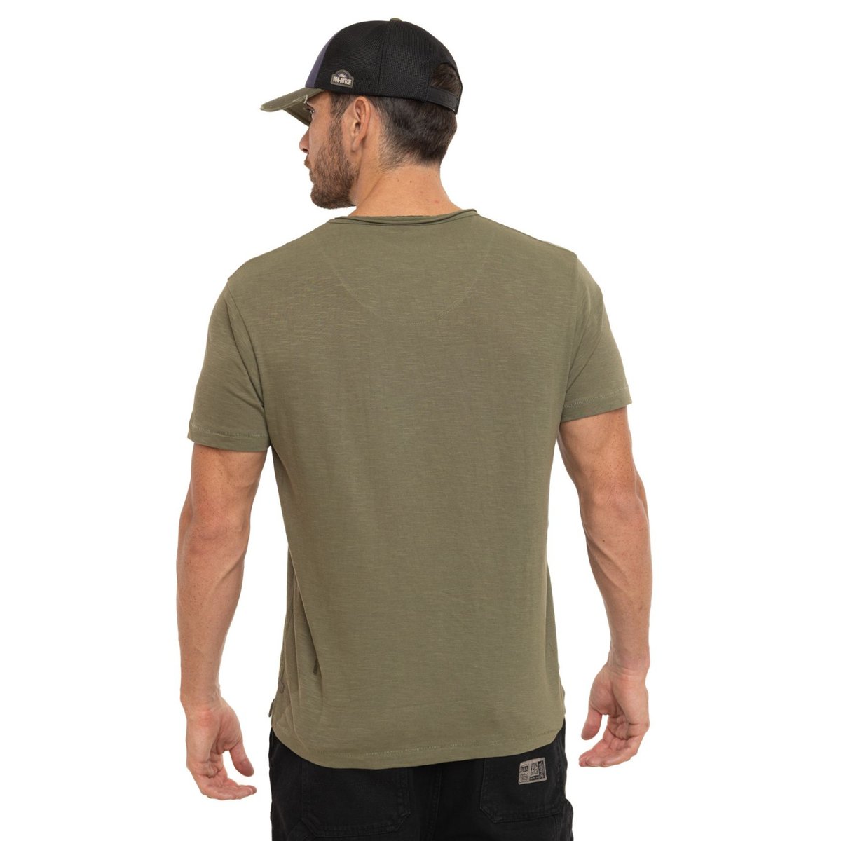 Tee Shirt en coton Ron kaki/beige, VON DUTCH