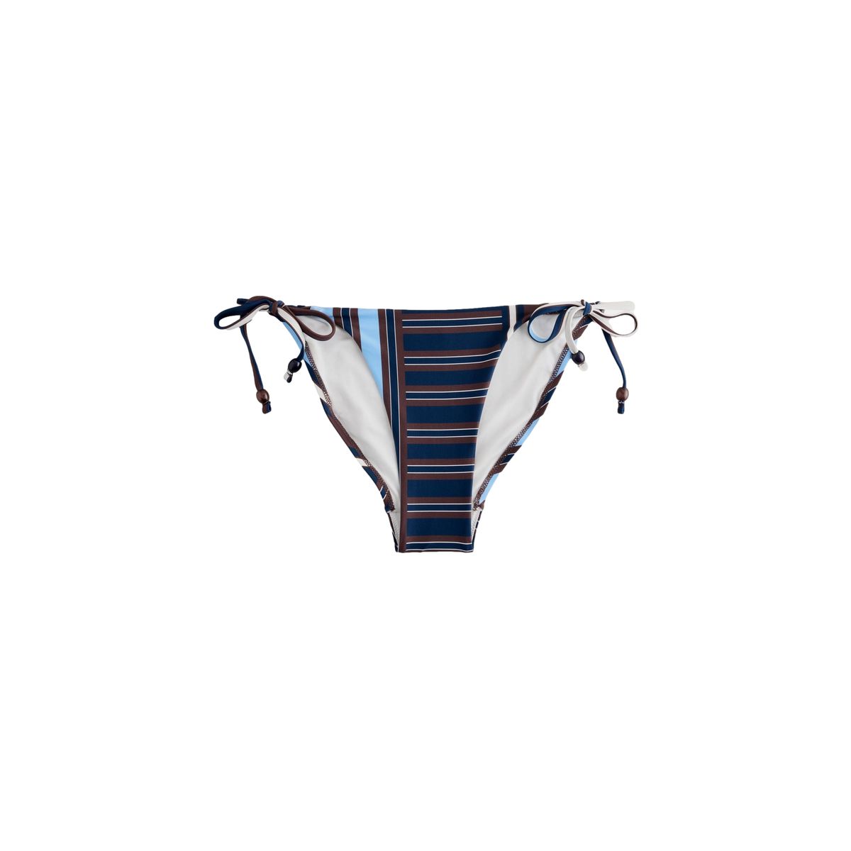 Bas de bikini noué sur les côtés rayures bleues/marron, NEXT