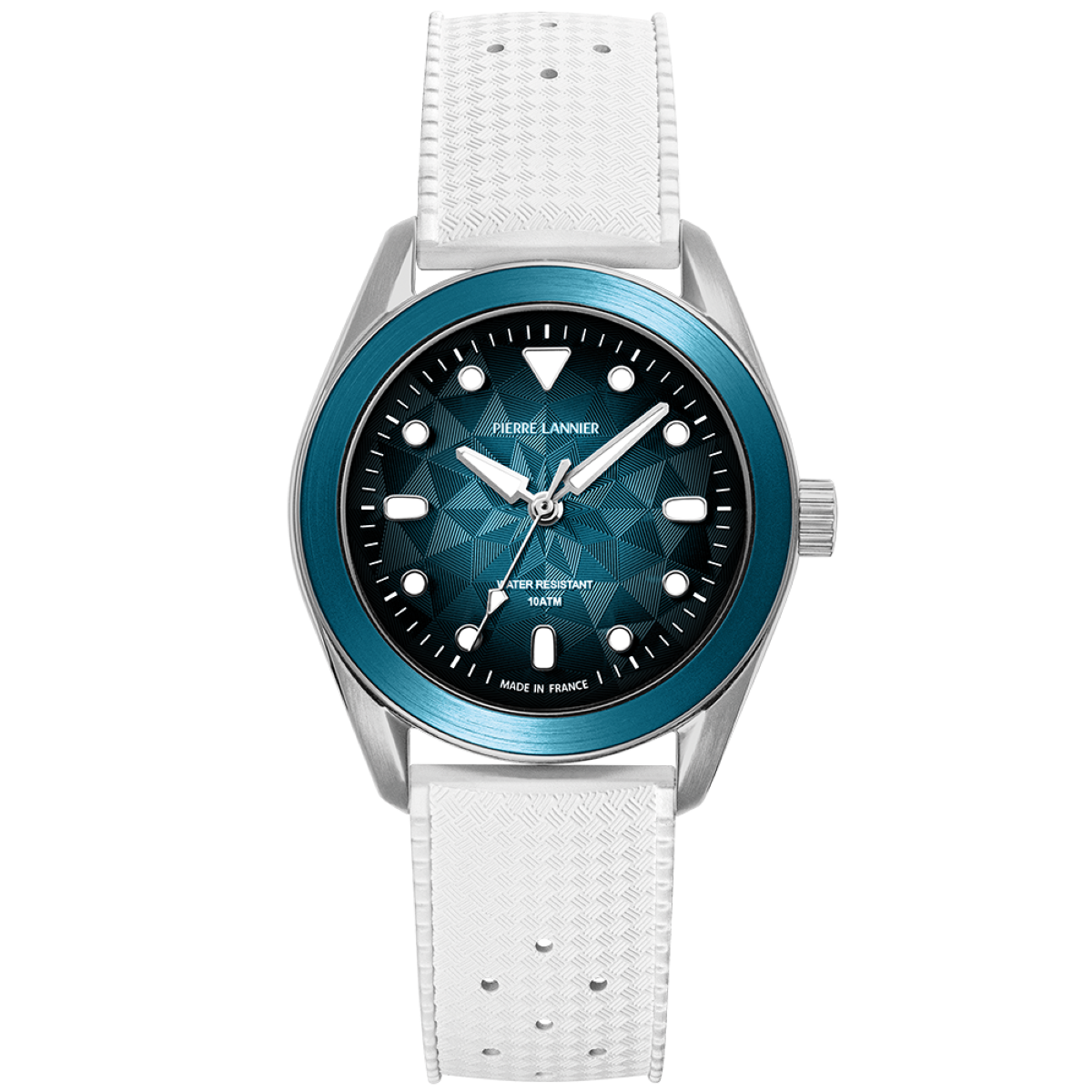 Montre Analogique  BORA argenté bleu blanc, PIERRE LANNIER