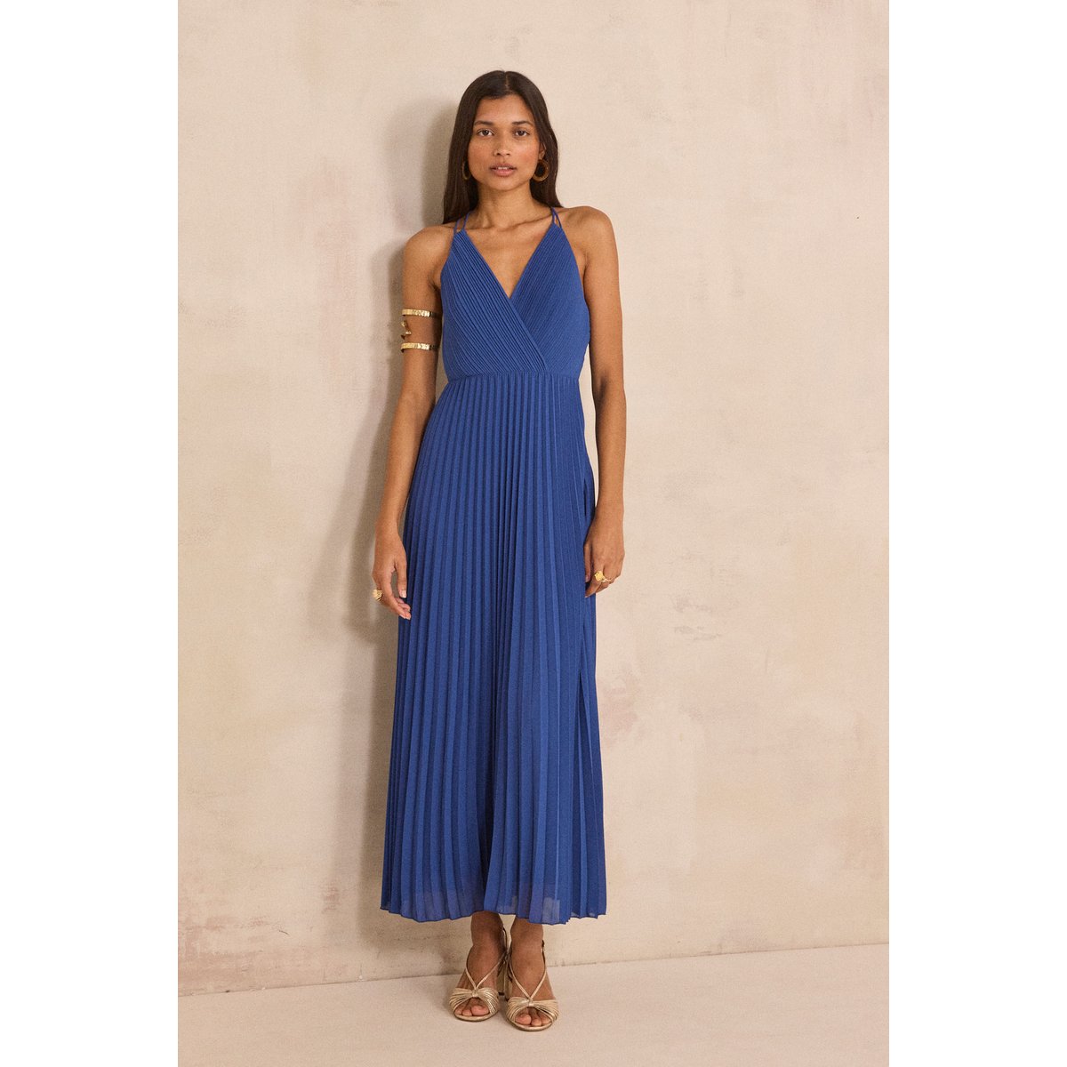 Robe à bretelles plissée LAMORE lavande, Maison 123