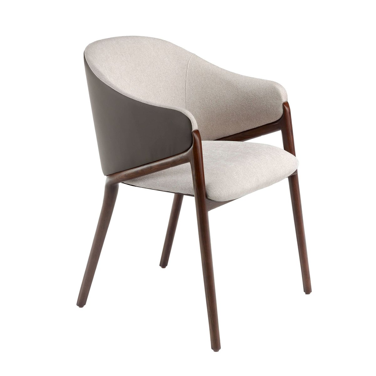 Chaise en tissu et foncé en similicuir beige | taupe | noyer, ANGEL CERDA