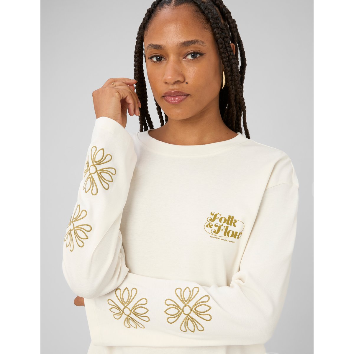 T-shirt manches longues ecru, BZB