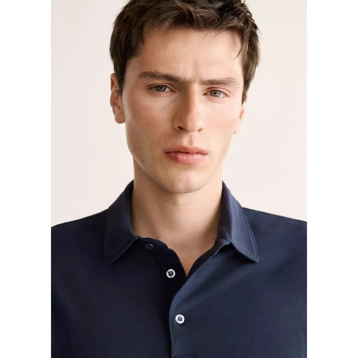 Polo slim-fit 100 % coton bleu marine, MANGO MAN