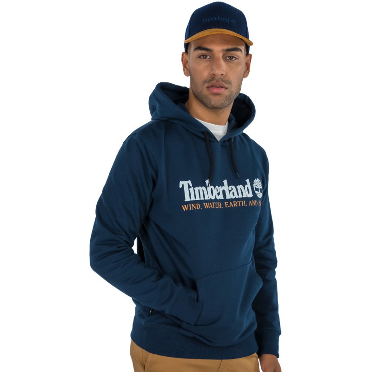 Casquette en laine bleu marine bicolore avec visière en camel marine, TIMBERLAND