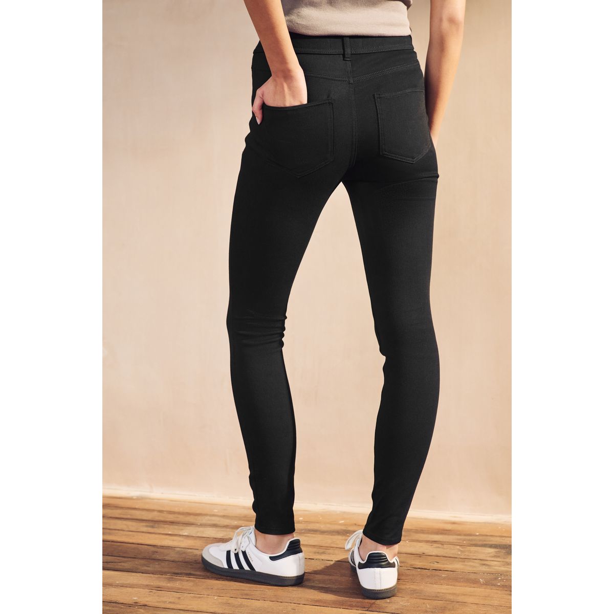 Legging en denim de jersey noir, NEXT
