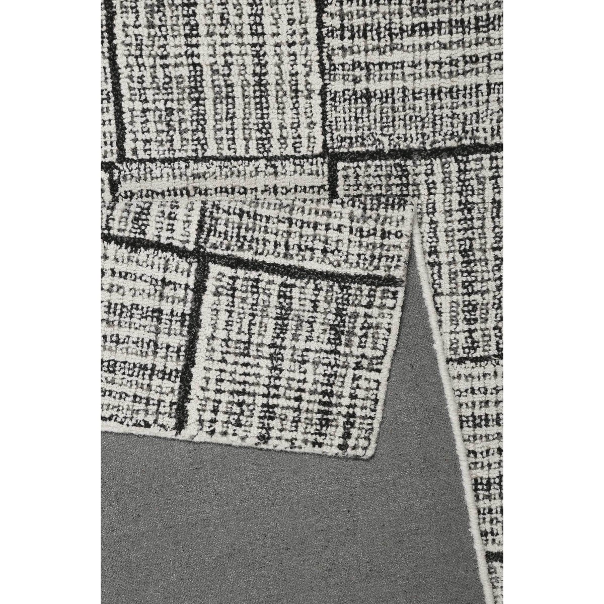 Tapis pure laine tissé main bicolore chic , LASSE gris clair, WECON HOME