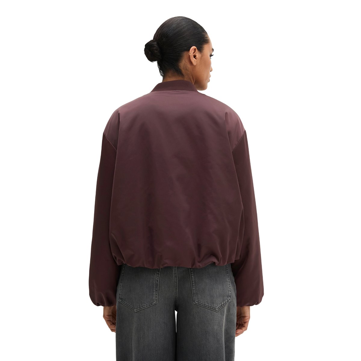 Blouson style aviateur regular cropped en polyester recyclé rouge, MARC O'POLO
