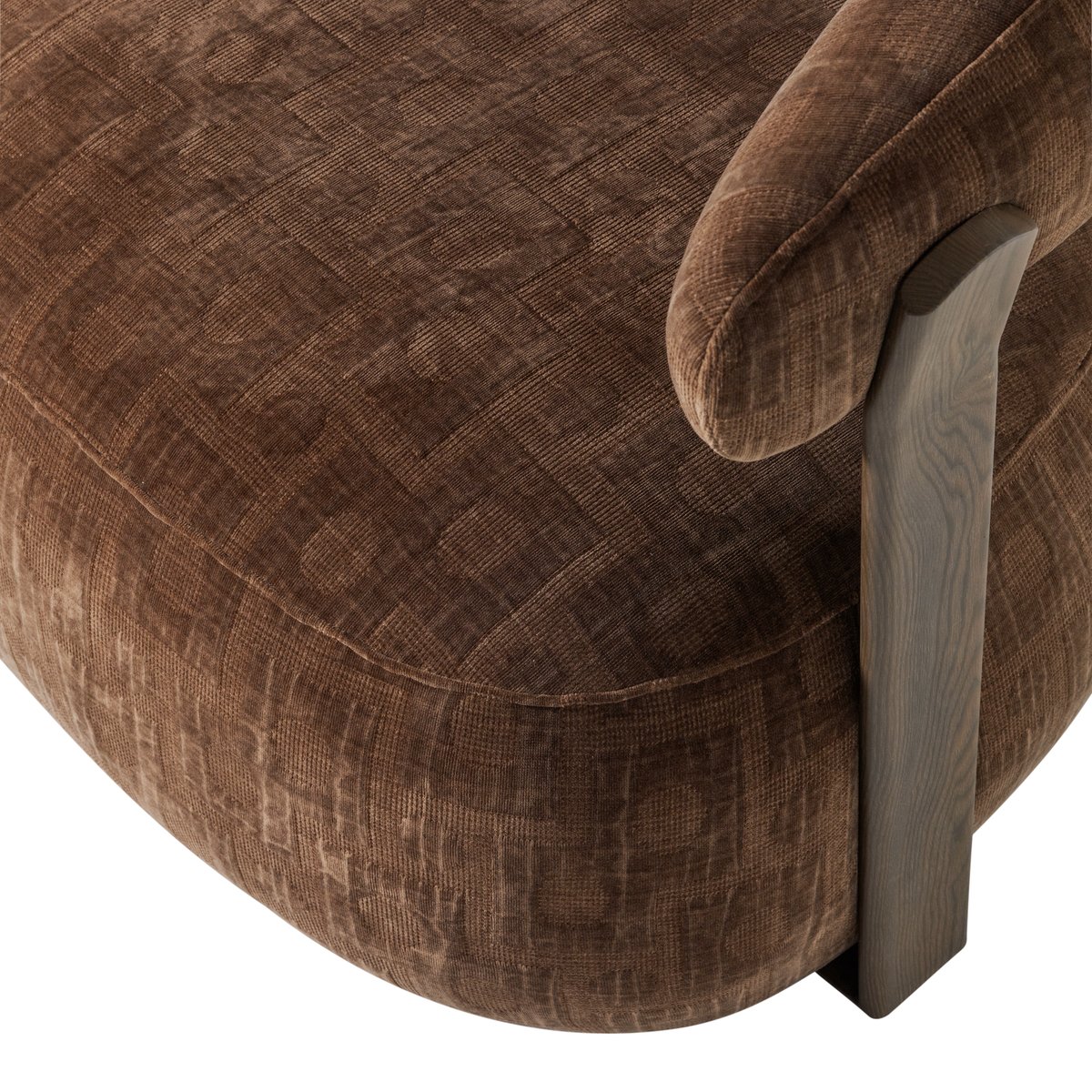 Fauteuil en tissu structuré FOON marron, WOOOD