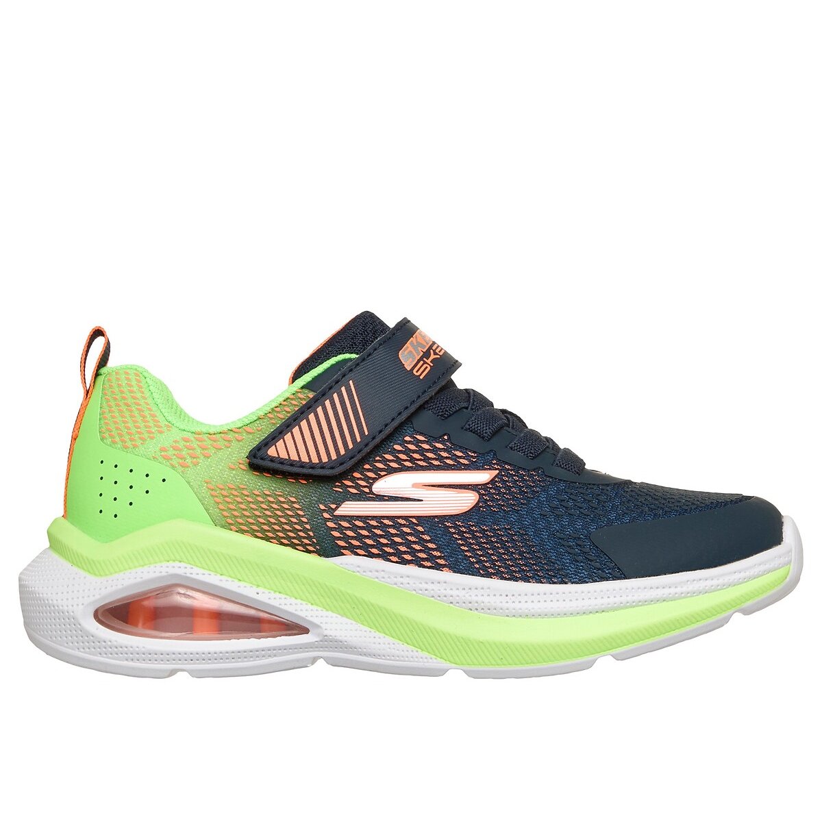 Kids Microspec Max Velocity Trainers navy blue/green, SKECHERS