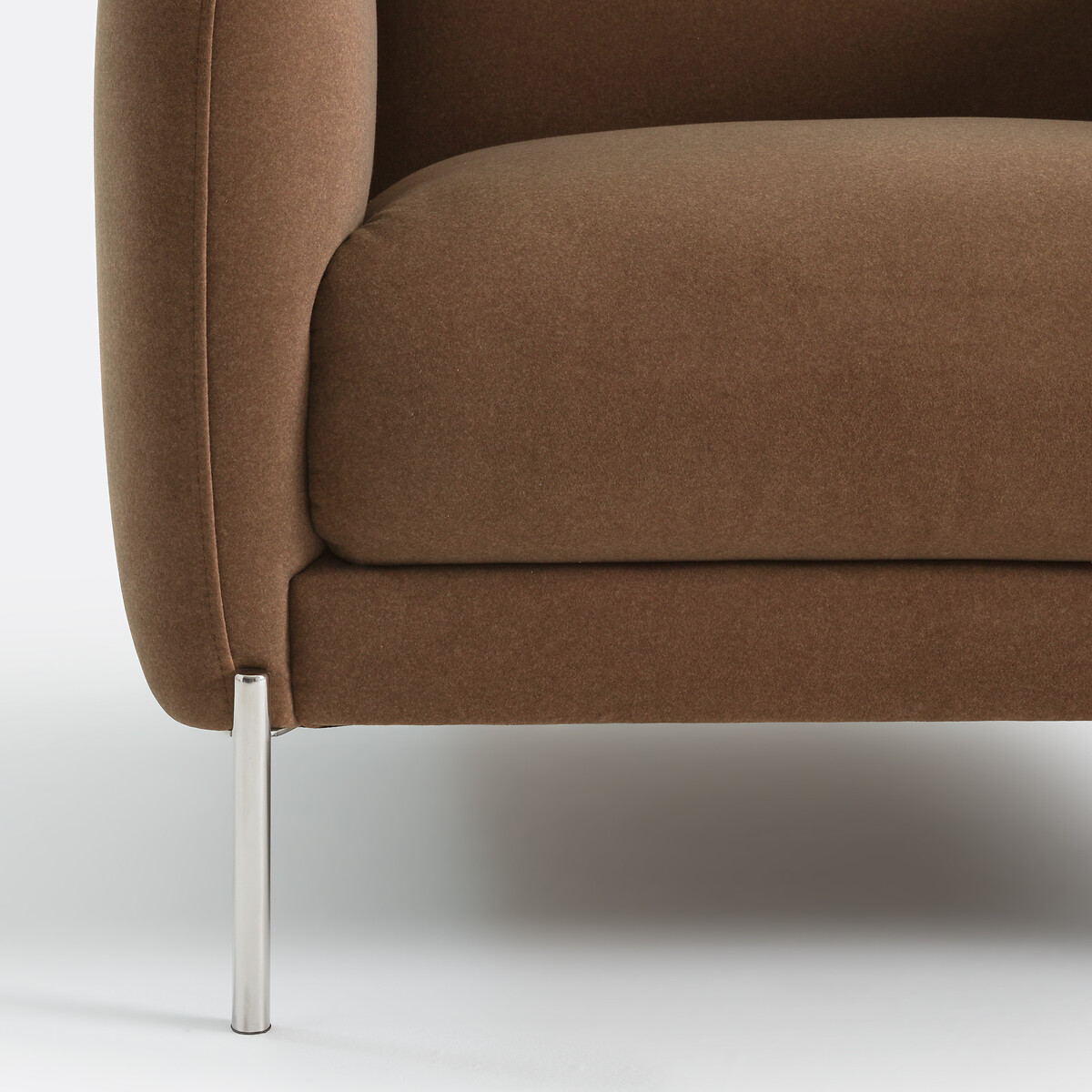 Canapé droit, 2 places, en velours mat, PABLO marron, LA REDOUTE INTERIEURS