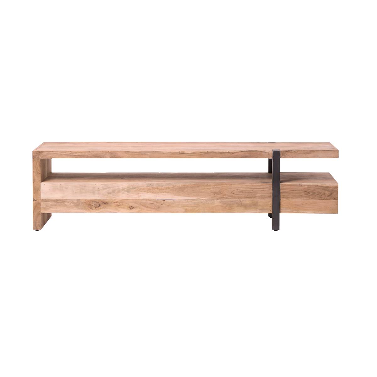 Meuble TV en bois d'acacia PRAIA bois clair, MADE IN MEUBLES