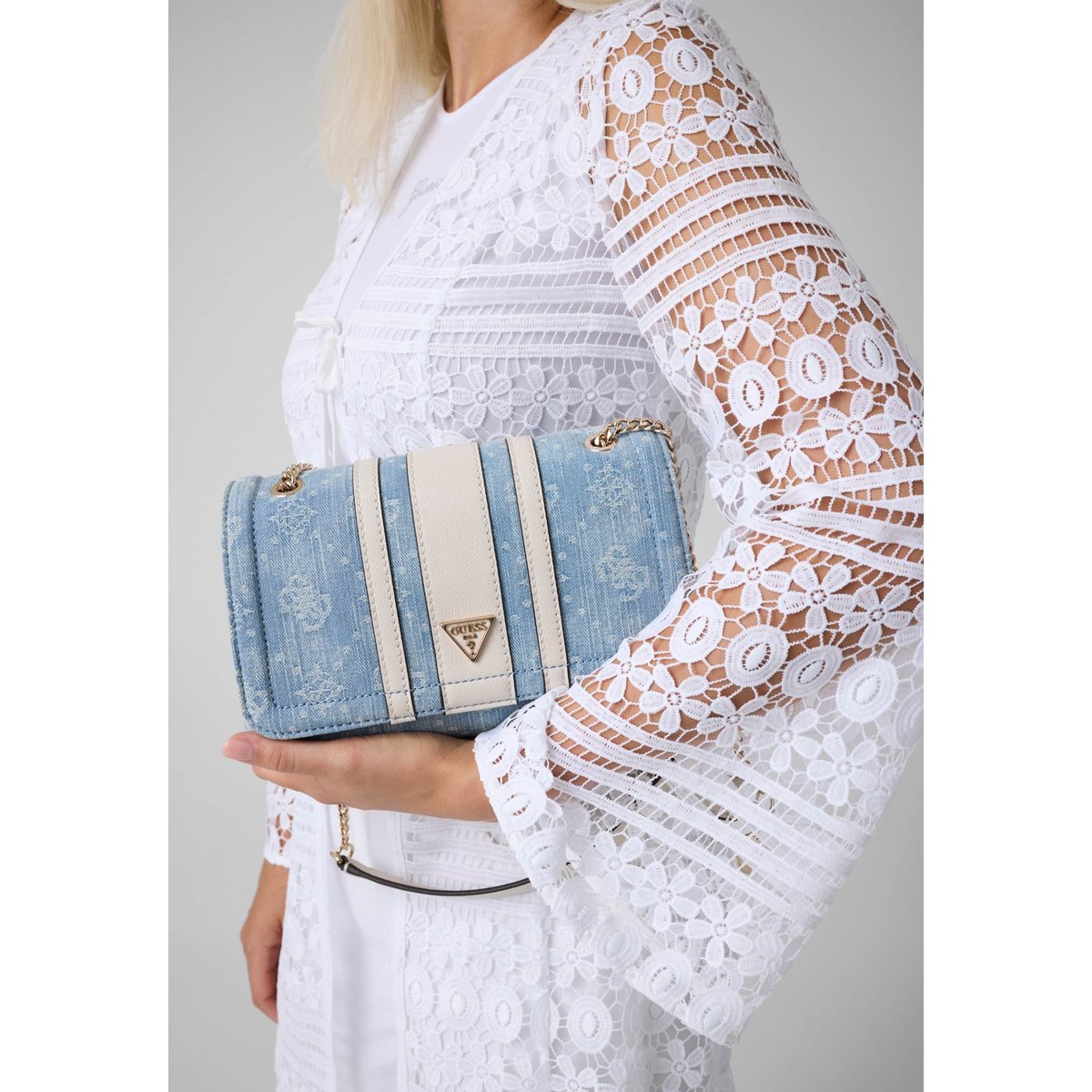 Sac Noelle Crossbody bleu clair, GUESS