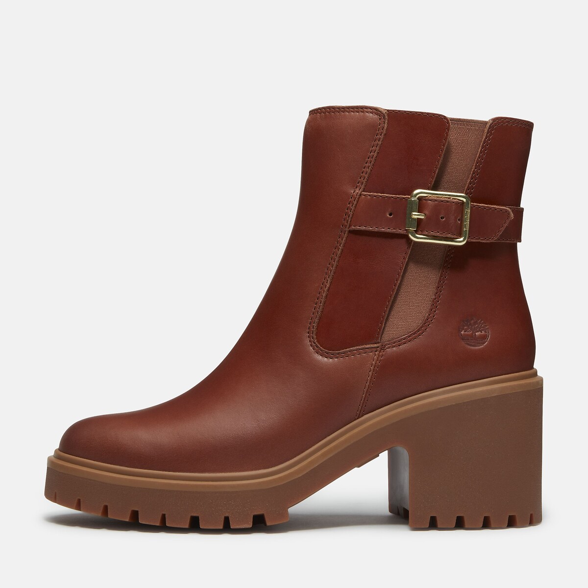 Stone Heights Mid Chelsea Heeled Leather Ankle Boots brown, TIMBERLAND