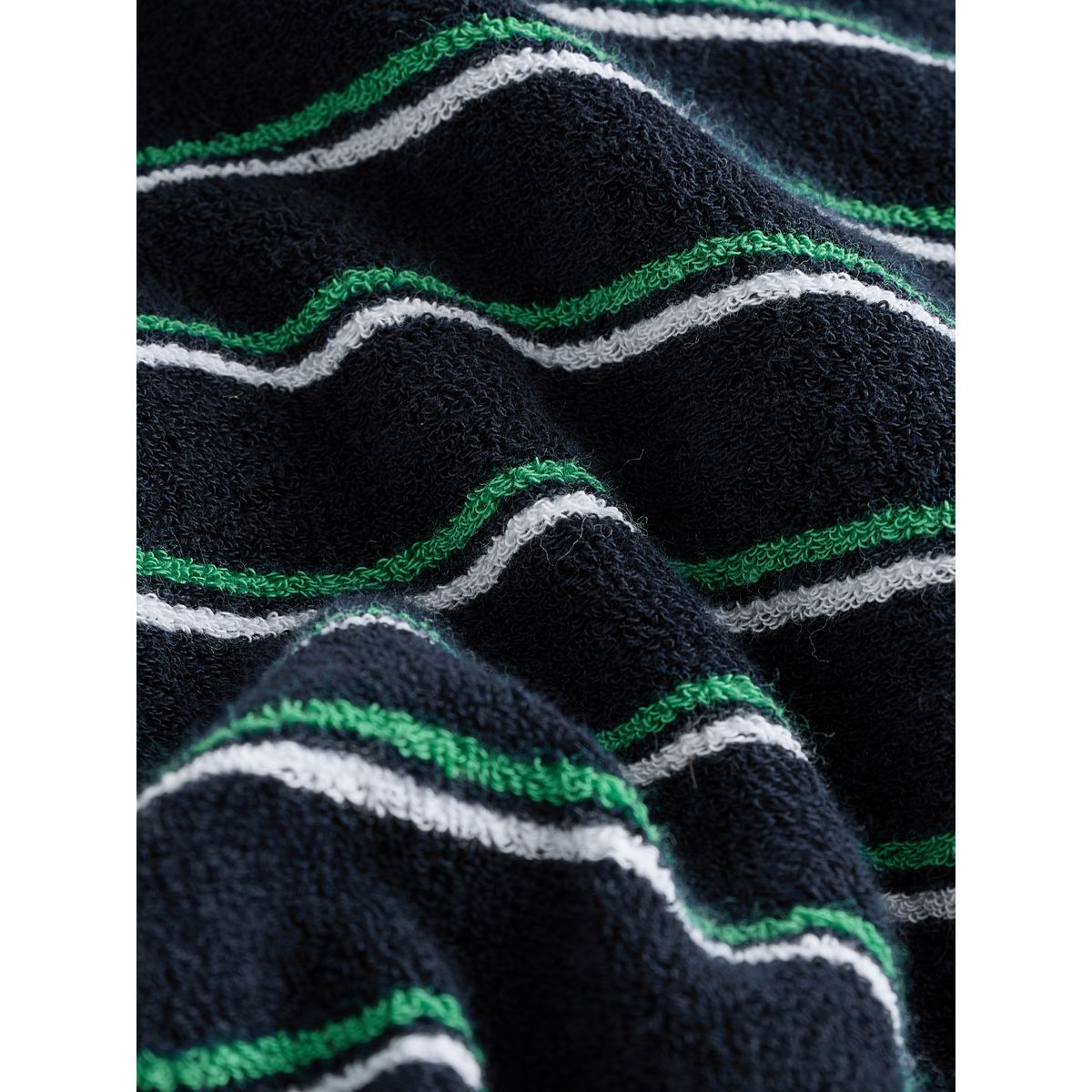 Robe polo courte en tissu éponge rayée bleu marine, NEXT