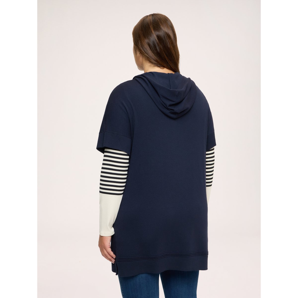 Maxi gilet à capuche bleu, FIORELLA RUBINO