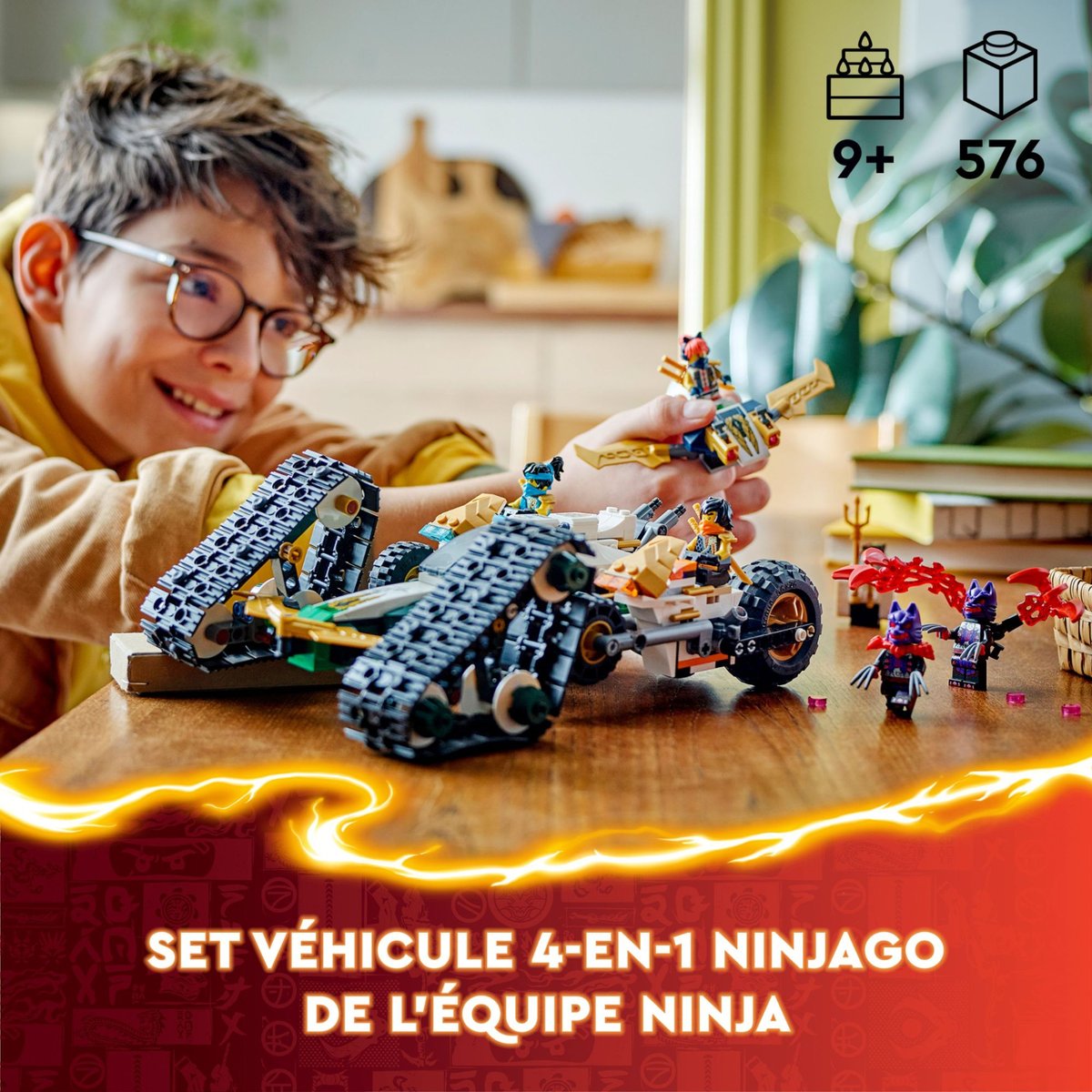 LEGO NINJAGO - Véhicule Combiné des Ninjas - 71820 - Aventure 4-en-1 v019845, LEGO
