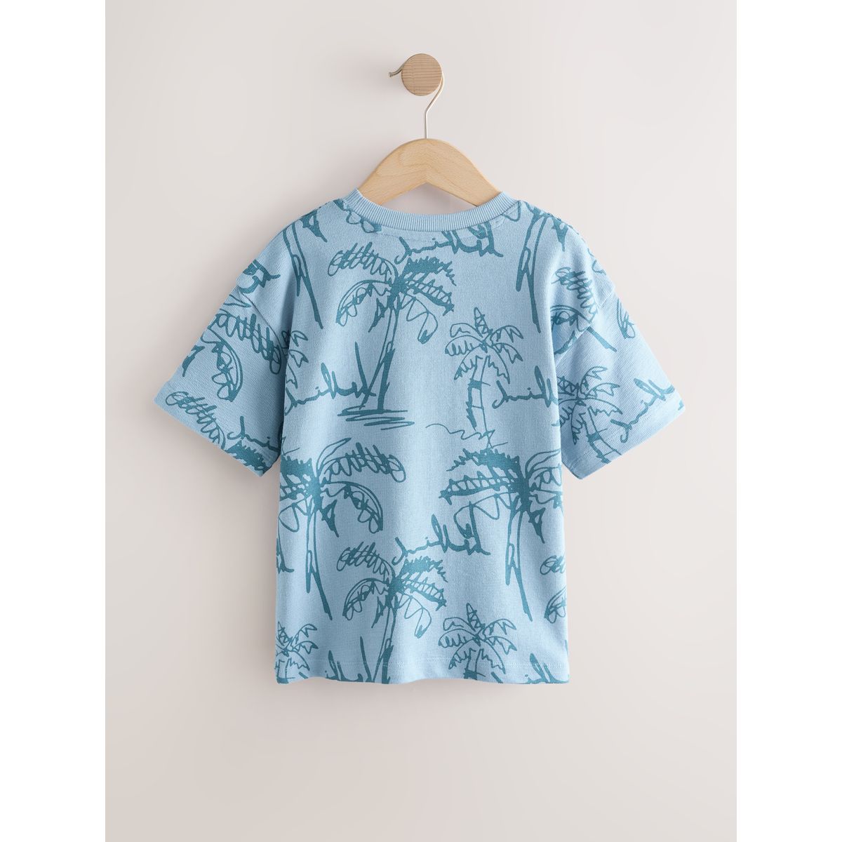 T-shirt texturé à manches courtes palmier bleu, NEXT