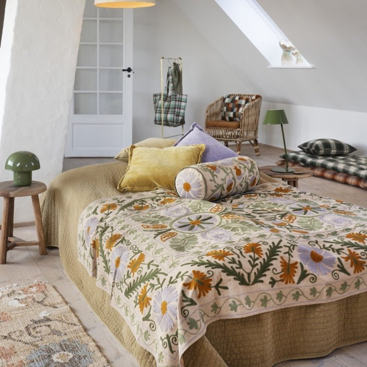 Housse de coussin laine tuftée multicolore, MADAM STOLTZ