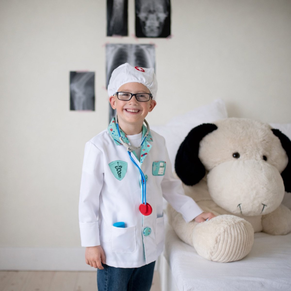 Déguisement enfant docteur avec accessoires blanc, GREAT PRETENDERS