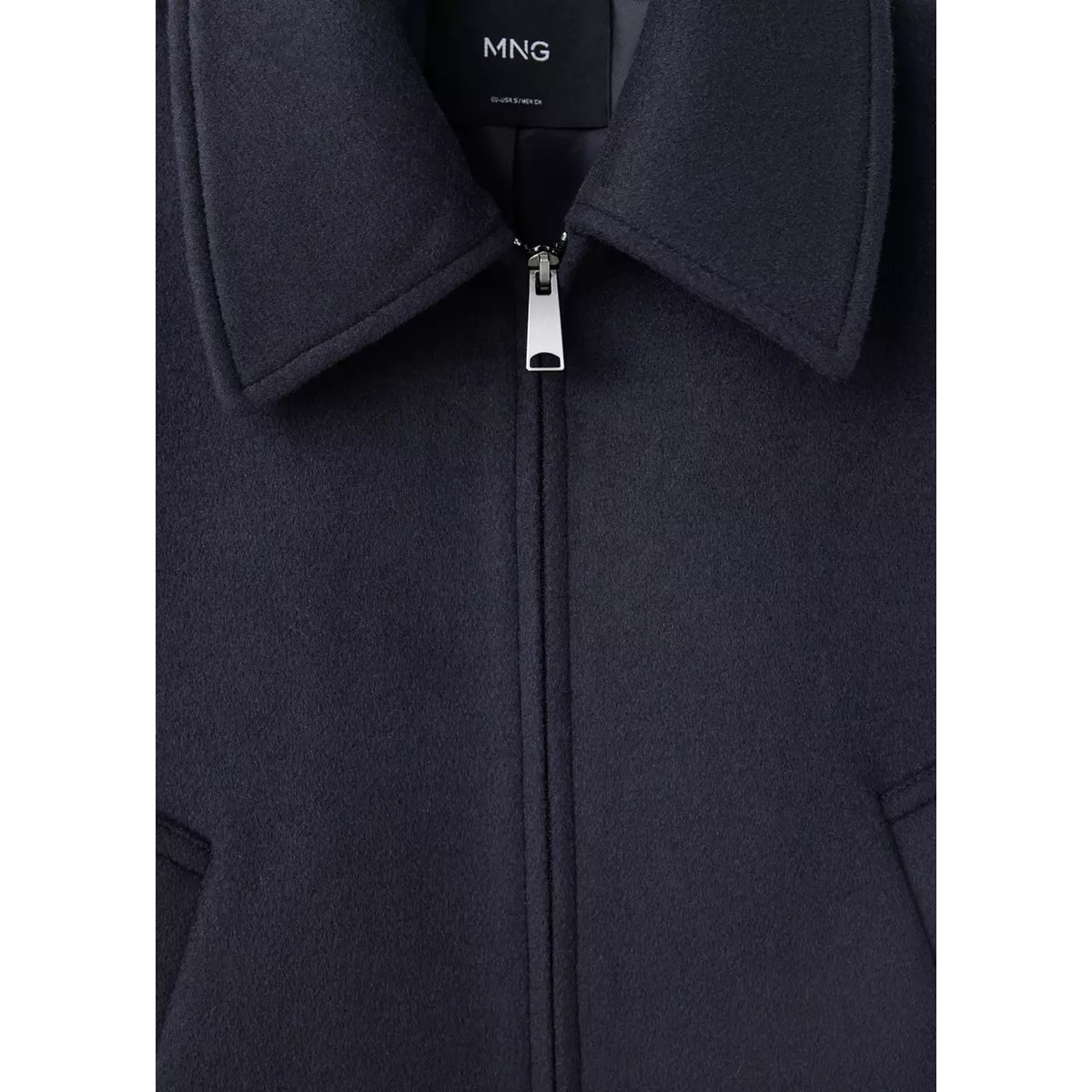 Veste bomber laine bleu marine, MANGO