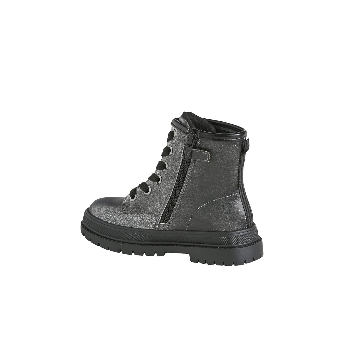Boots à lacets zippées argenté, VERTBAUDET