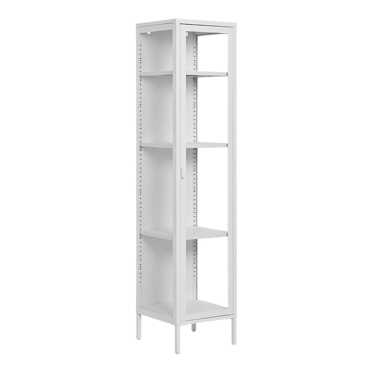 Colonne de rangement 4 niches avec porte vitrée ODENSE blanc, PIER IMPORT