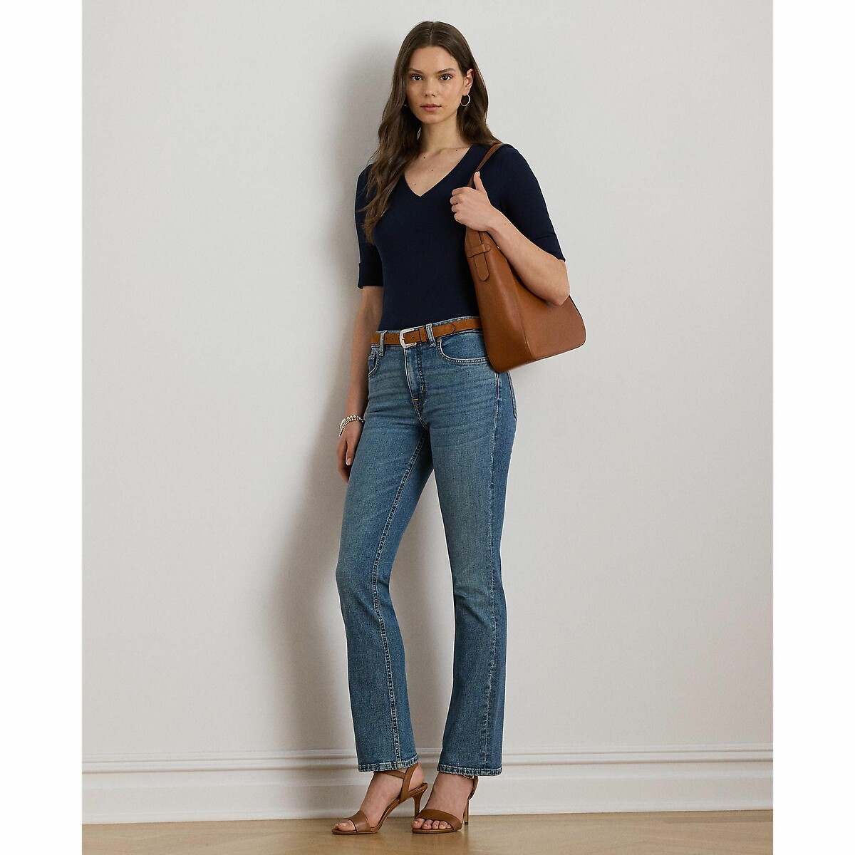 Judy Short Sleeve V-Neck T-Shirt navy, LAUREN RALPH LAUREN