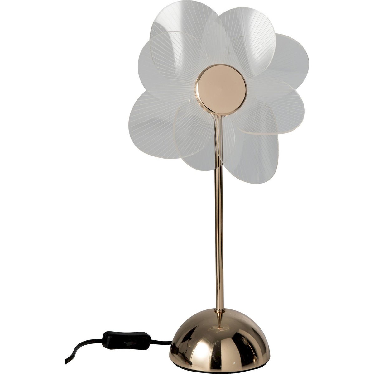 Lampe de table fleur en métal doré et blanc, RECOLLECTION
