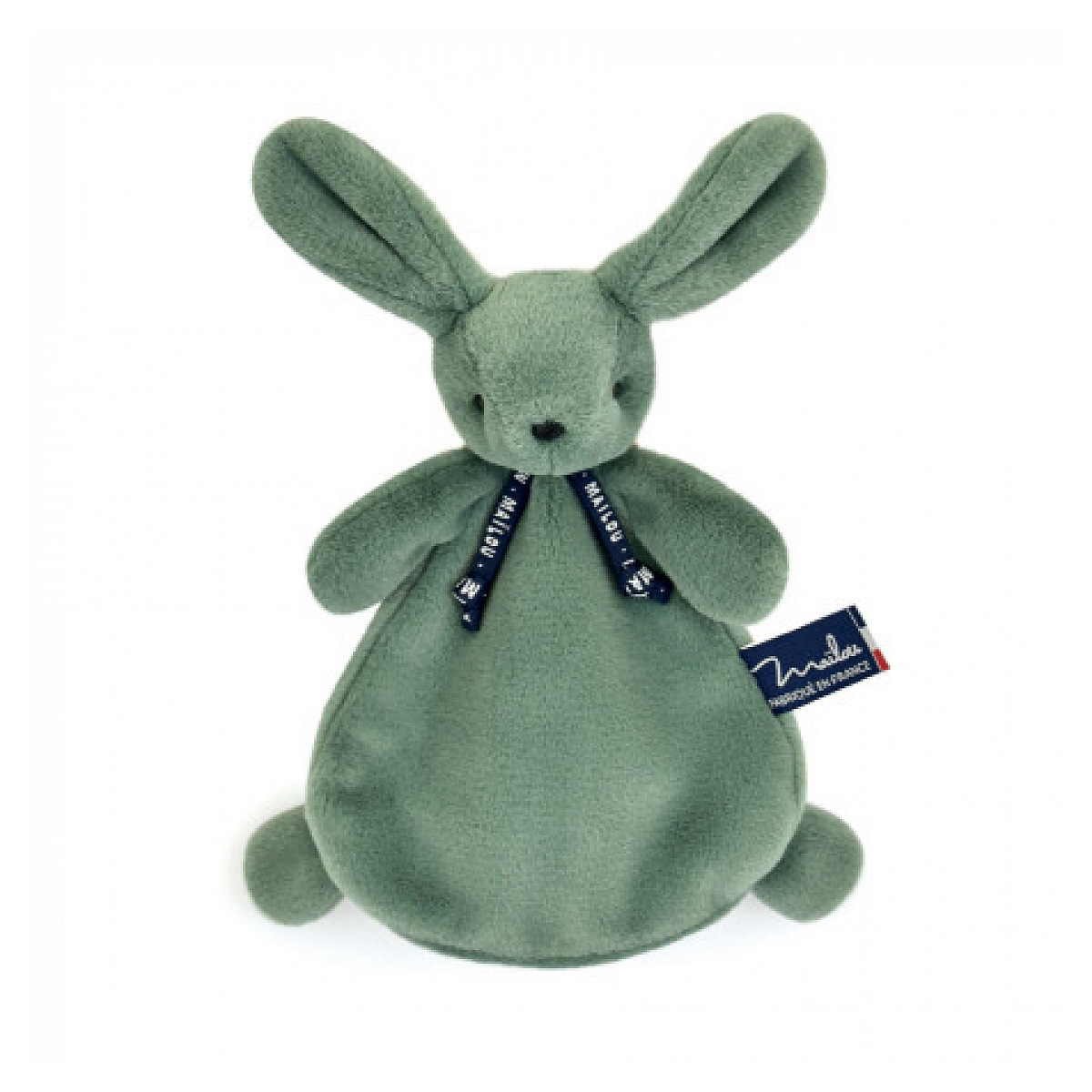 Dorlotin doudou lapin vert fougere MA0187 bleu, MAILOU TRADITION