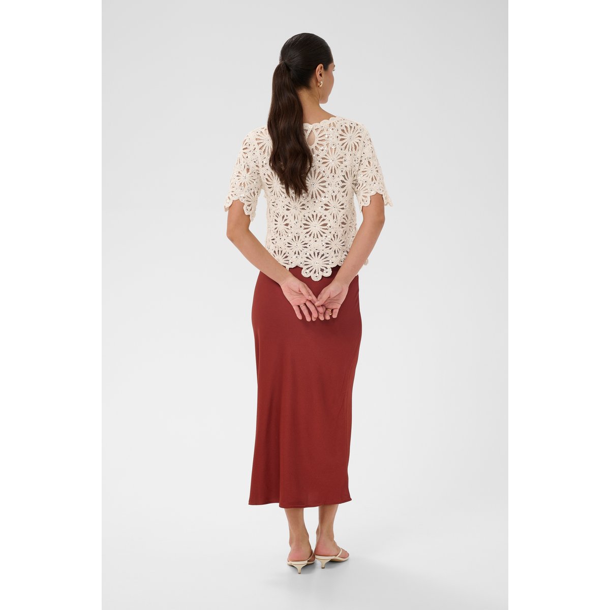 Pullover tricoté blanc broken white w. silver, KAFFE