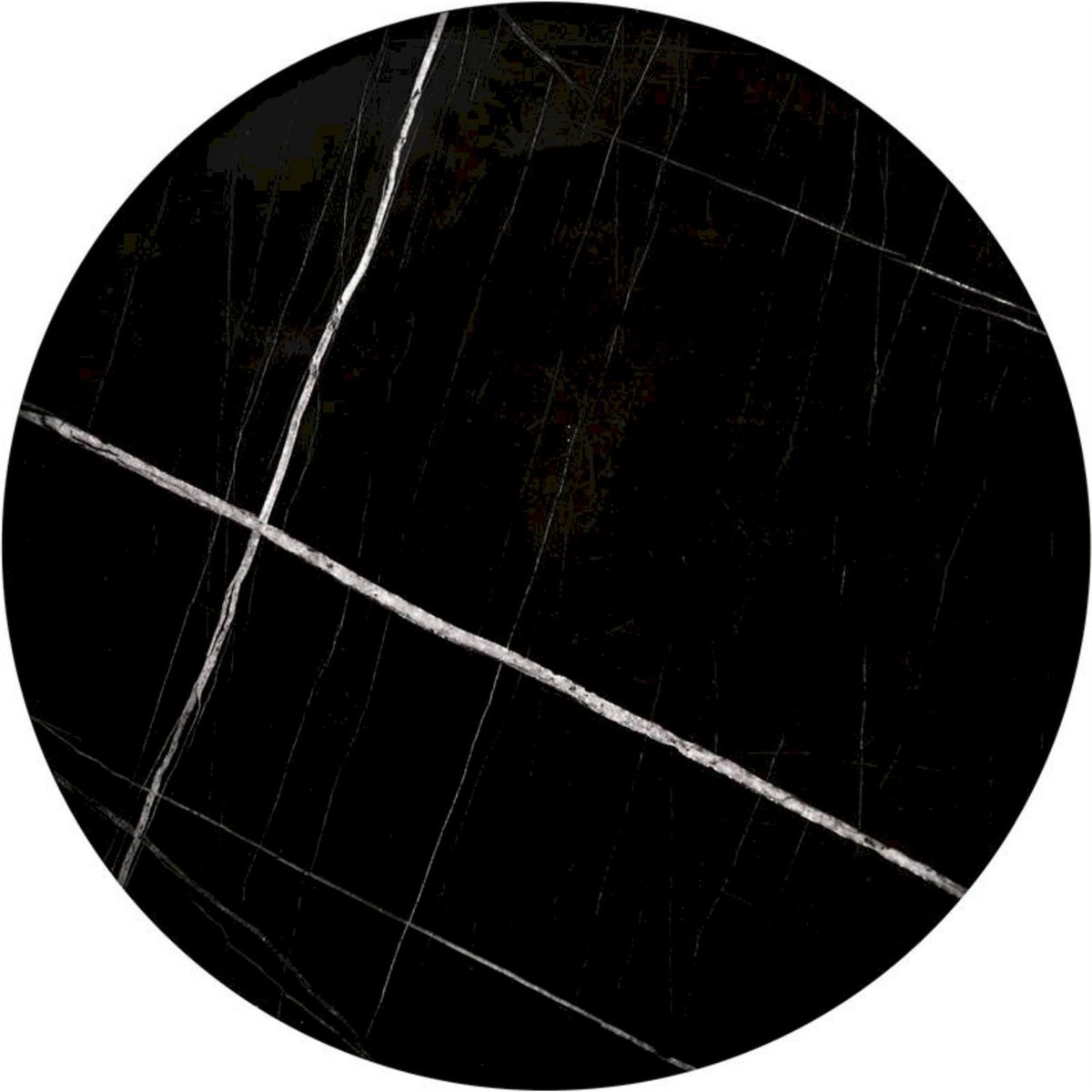 Lot de 2 tables basses rondes SLIDAIN noir effet marbre, RECOLLECTION
