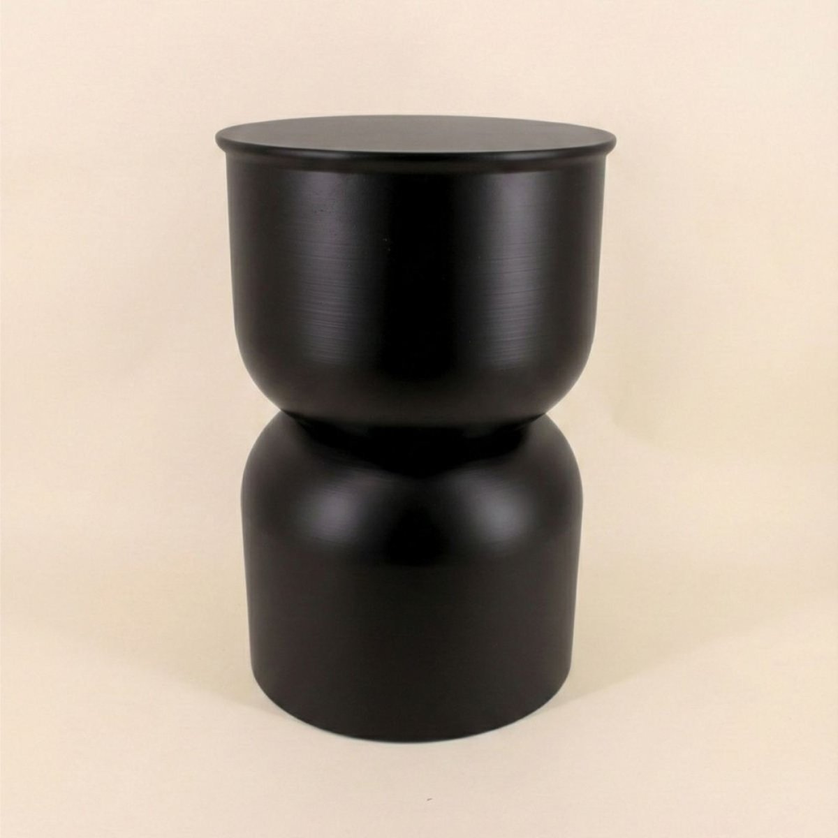 Table d'appoint en métal h45xd31cm noir, ORNAMI