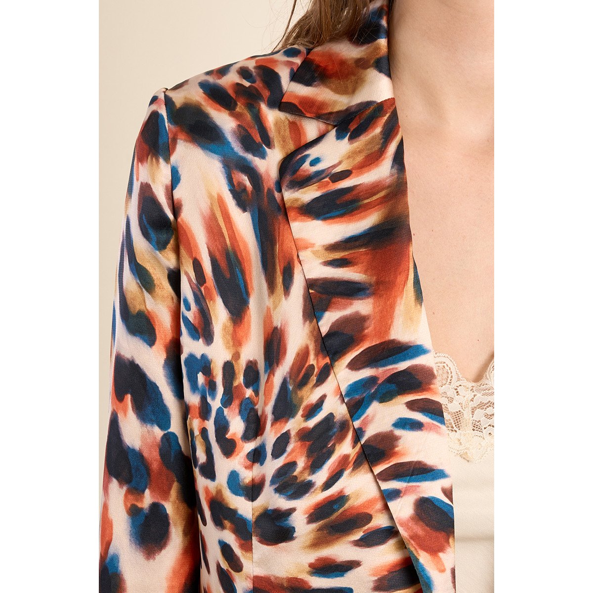 Blazer droit, imprimé orange romy, MOLLY BRACKEN