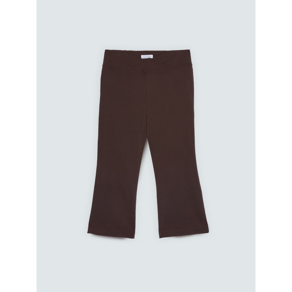 Pantalon Kick Flare taille élastique asymétrique marron, FIORELLA RUBINO