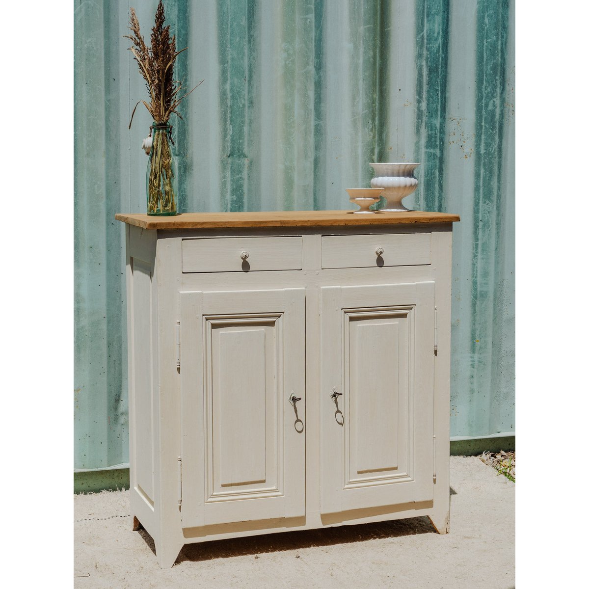 Buffet en bois crème Gilbert N°1542 - Bon état bois clair, DEBONGOUT