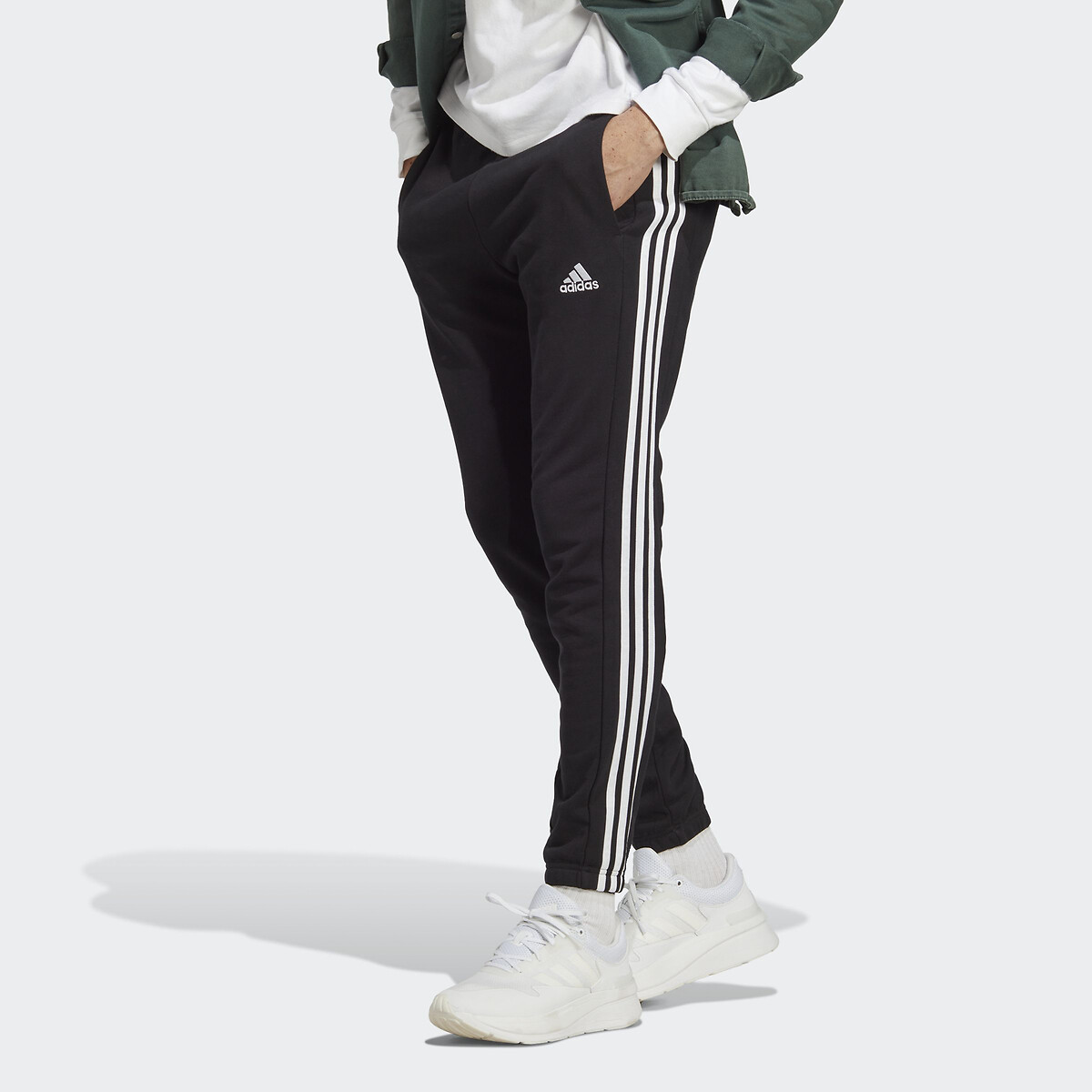 3 stripes joggers in cotton mix black Adidas Sportswear La Redoute