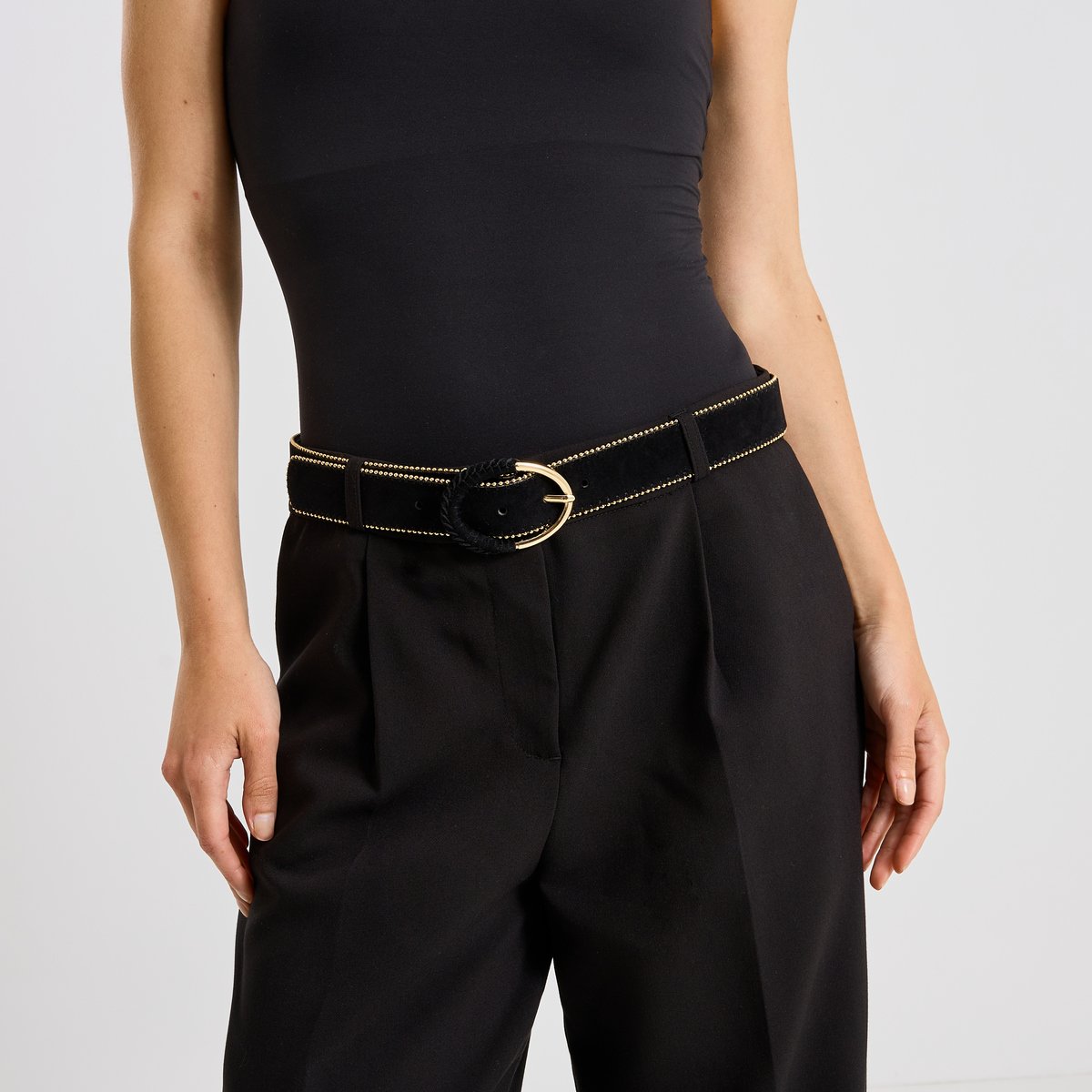 Ceinture finition billes noir, GRAIN DE MALICE