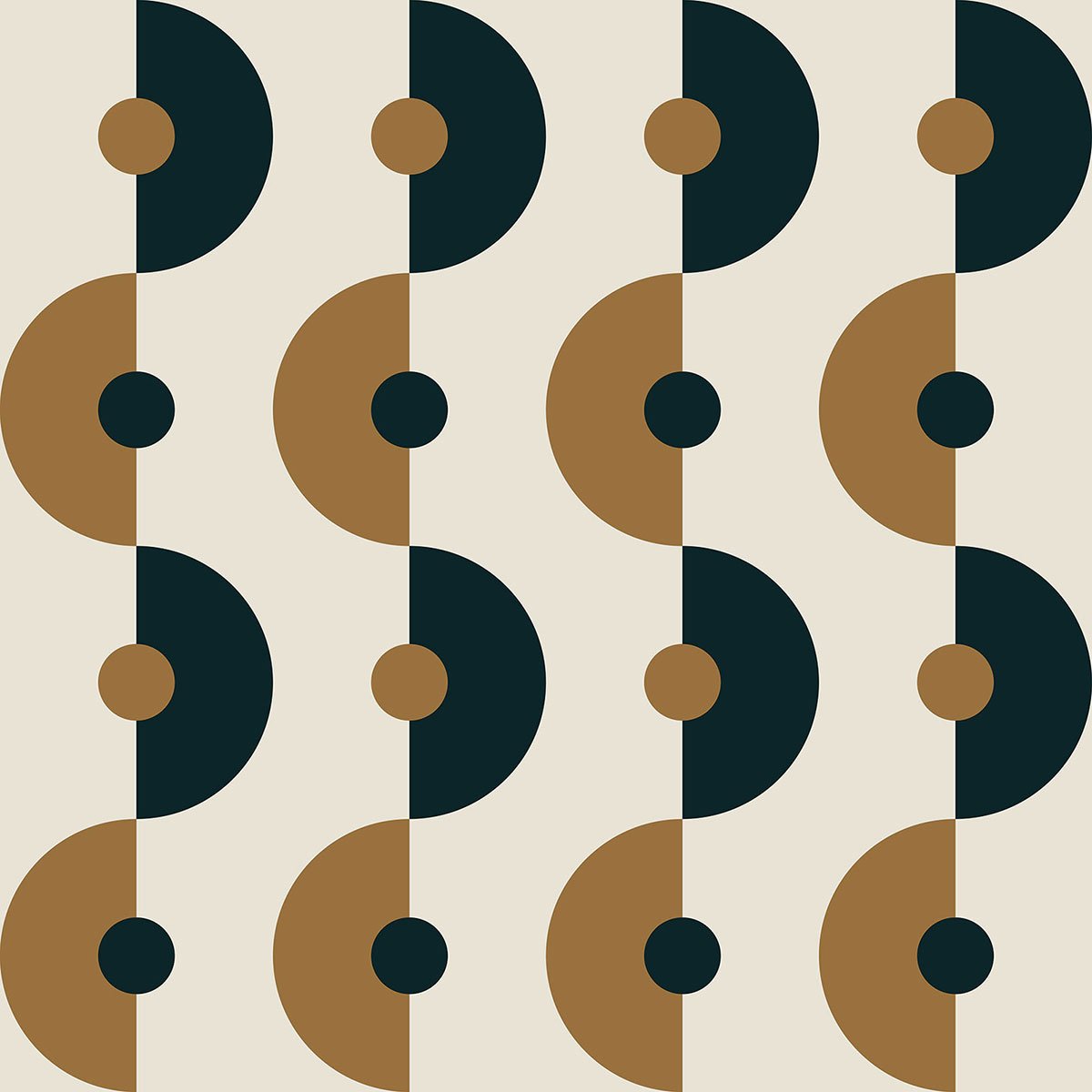 Papier peint, demi lune marron, HEXOA