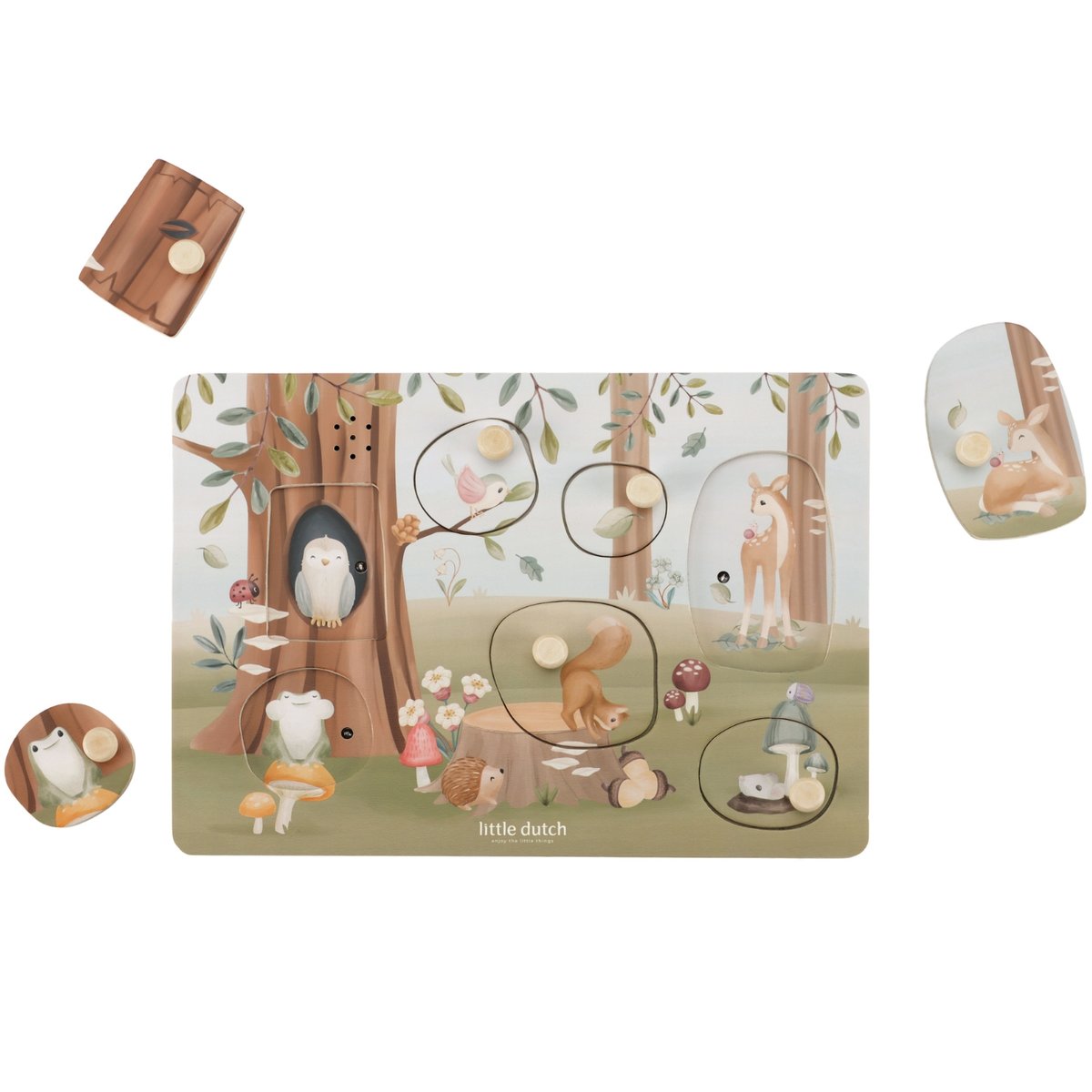 Puzzle sonore bleu, vert, multicolore, marron, LITTLE DUTCH
