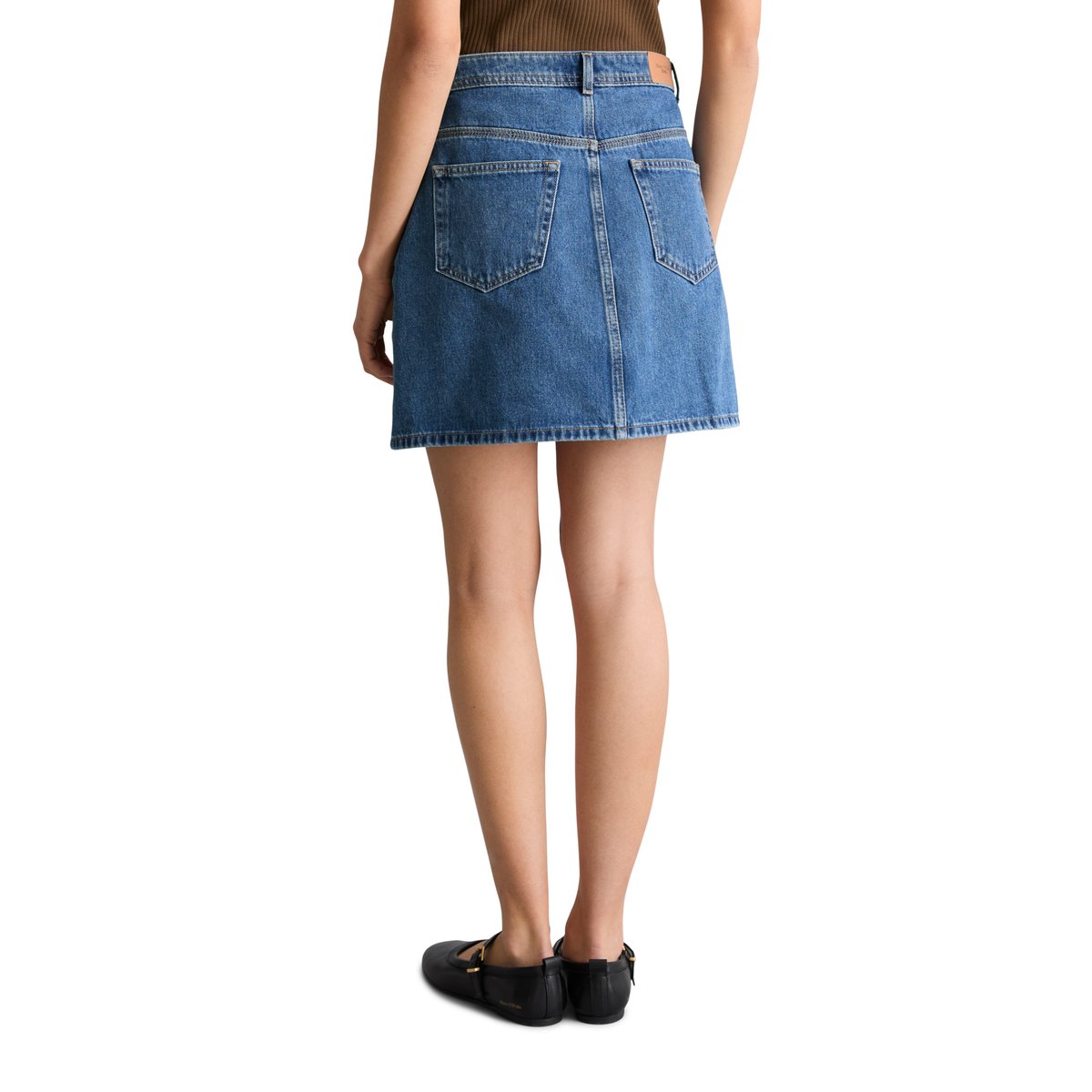 Mini-jupe en jean regular en denim rigide bleu, MARC O’POLO DENIM