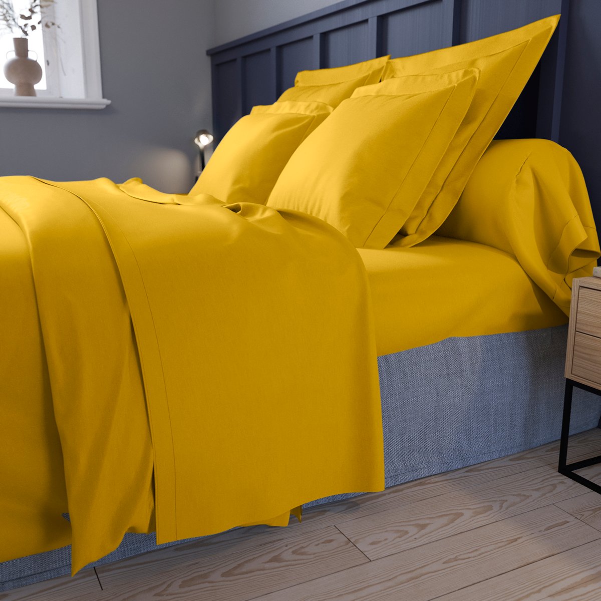 Drap housse Partition Satin de coton curry, DODO