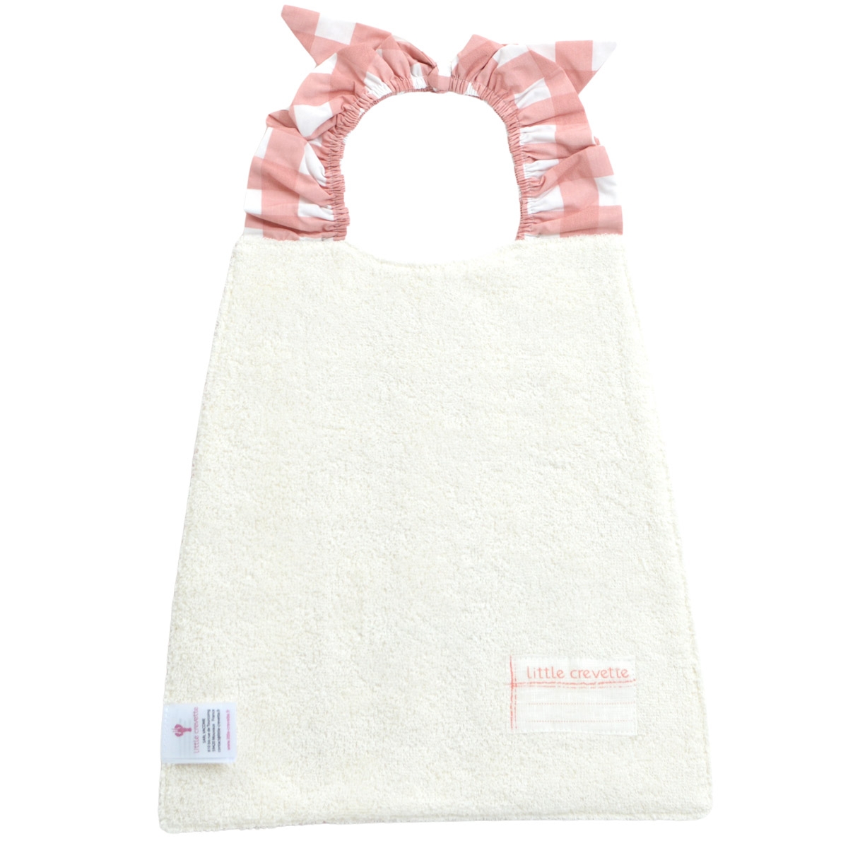 Bavoir élastiqué vichy JUSTE A CROQUER rose, LITTLE CREVETTE